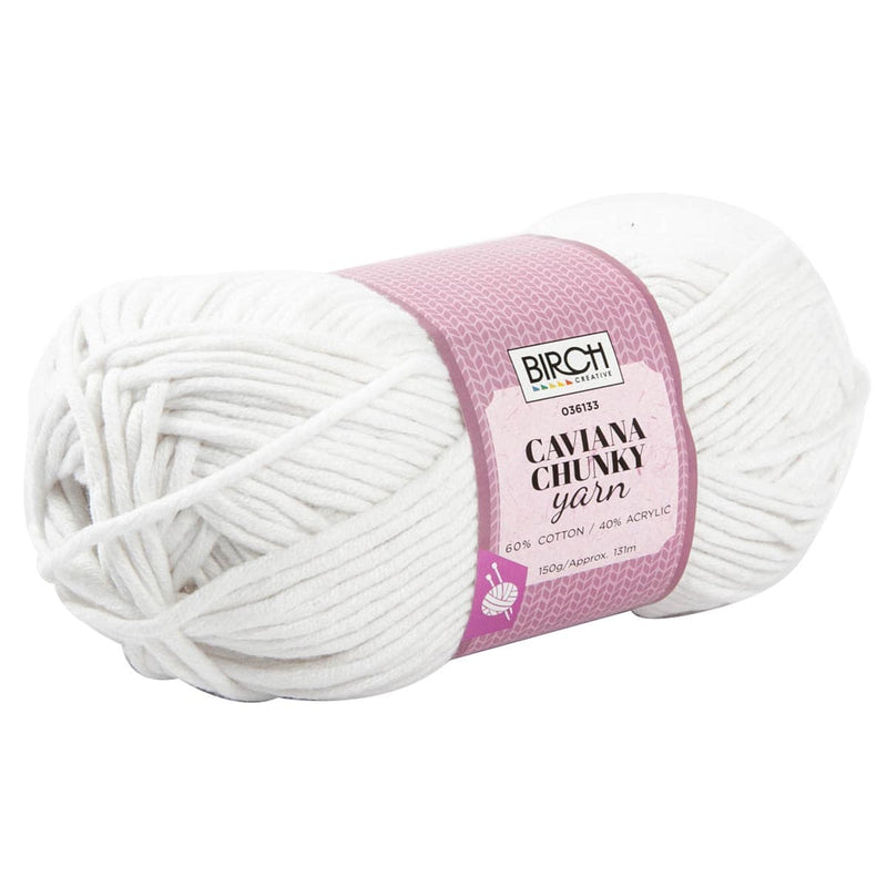 Antique White Birch Caviana Chunky - 60% Cotton 40% Acrylic- 150G - 01 White Knitting and Crochet Yarn