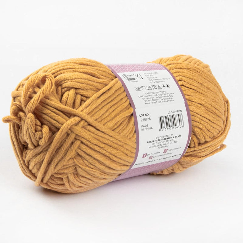 White Smoke Birch Caviana Chunky - 60% Cotton 40% Acrylic- 150G - 03 Saffron Knitting and Crochet Yarn