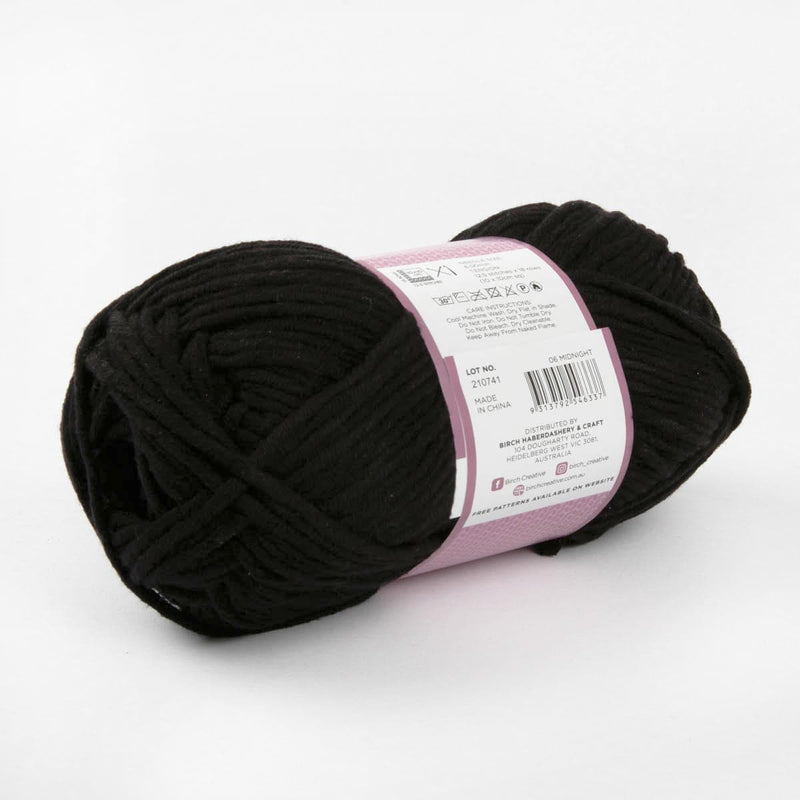 Black Birch Caviana Chunky - 60% Cotton 40% Acrylic- 150G - 06 Midnight Knitting and Crochet Yarn