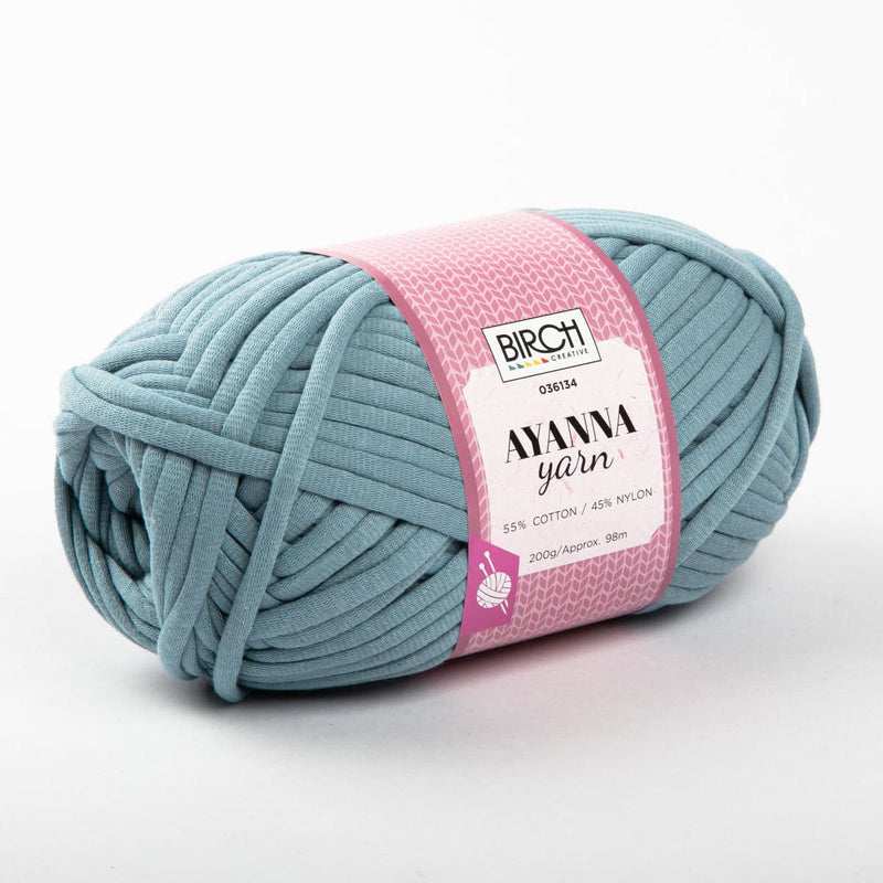 Light Gray Birch Ayanna - 55% Cotton 45%Nylon - 200G - 04 Slate Blue Knitting and Crochet Yarn