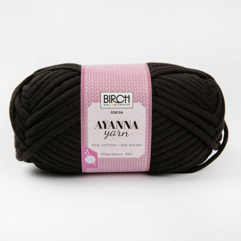 Black Birch Ayanna - 55% Cotton 45%Nylon - 200G - 08 Noir Knitting and Crochet Yarn