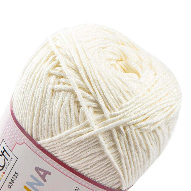 Light Gray Birch Sienna - 50%Bamboo 50% Cotton - 100G - 02 Cloud Dancer Knitting and Crochet Yarn