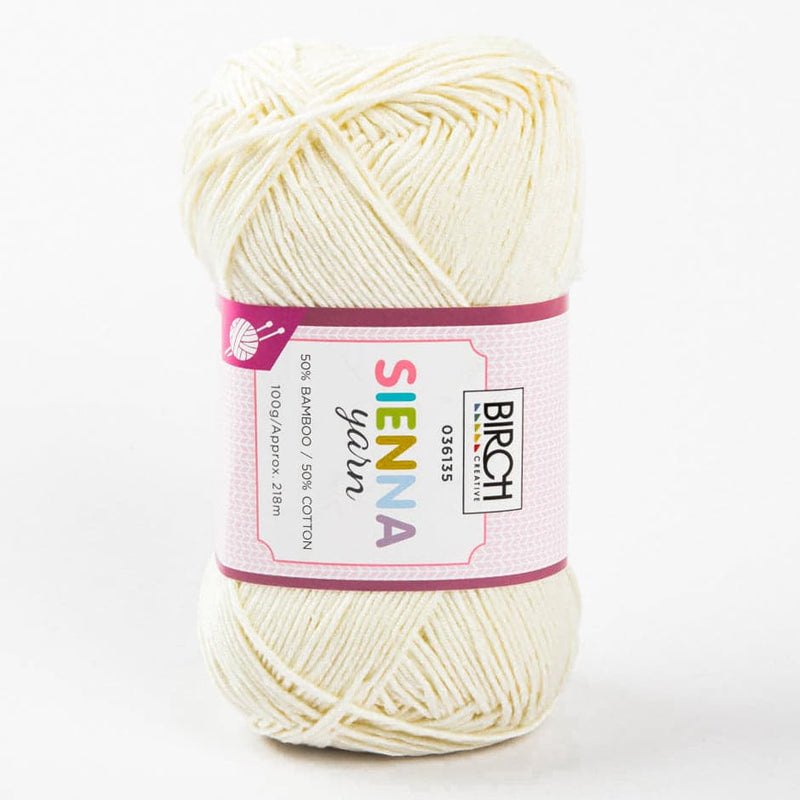 White Smoke Birch Sienna - 50%Bamboo 50% Cotton - 100G - 02 Cloud Dancer Knitting and Crochet Yarn