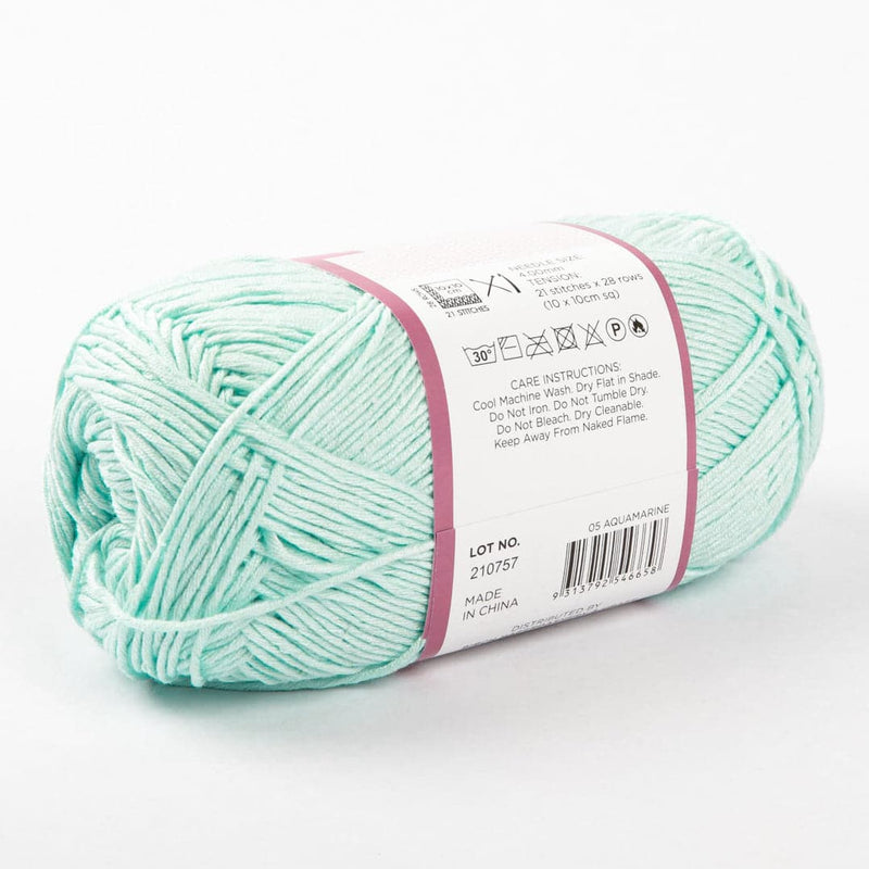 Lavender Birch Sienna - 50%Bamboo 50% Cotton - 100G - 05 Aquamarine Knitting and Crochet Yarn