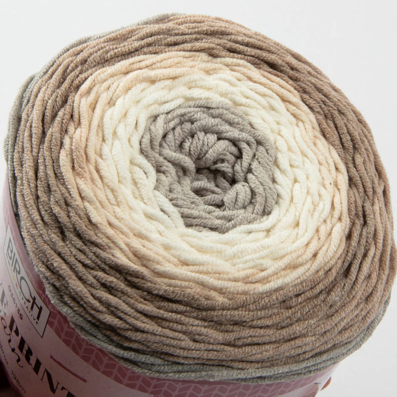 Gray Birch Cove Print - 60% Cotton 40% Acrylic 100G - 07 Nougat Knitting and Crochet Yarn