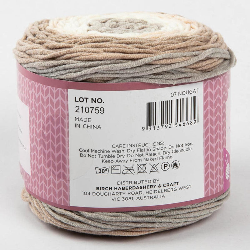Light Gray Birch Cove Print - 60% Cotton 40% Acrylic 100G - 07 Nougat Knitting and Crochet Yarn