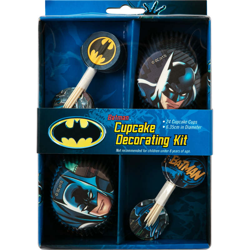Black Batman Cupcake Decorating Kit (48 Pieces) Party Supplies