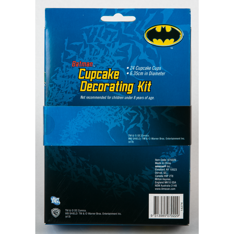 Light Gray Batman Cupcake Decorating Kit (48 Pieces) Party Supplies