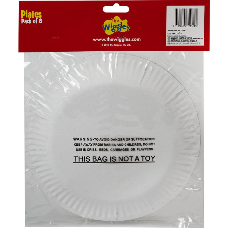 Gray The Wiggles Round Paper Plates 23cm (8 Piece) Party Supplies