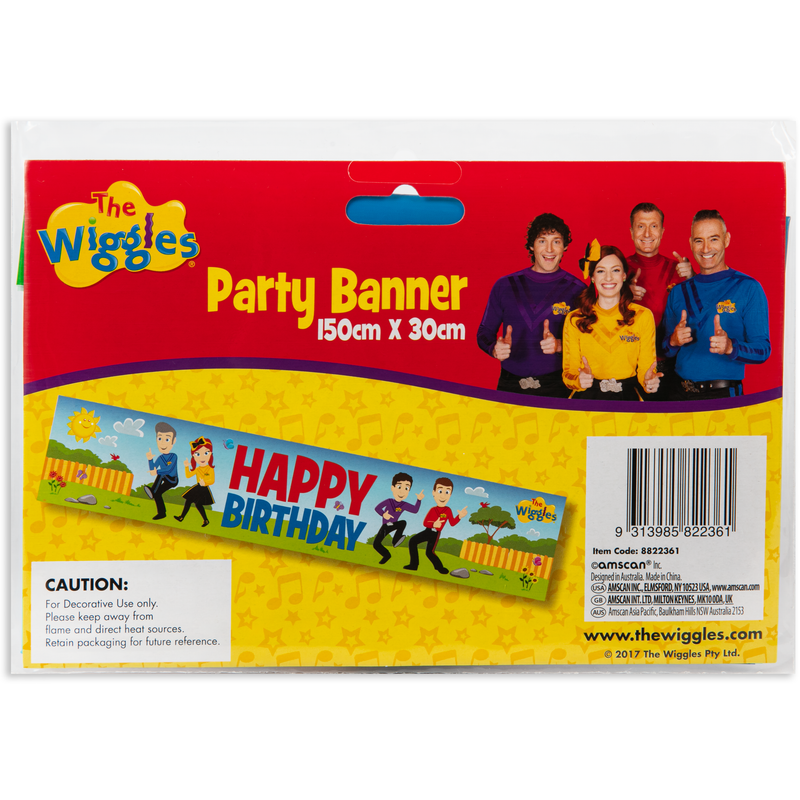 Dark Slate Gray The Wiggles Plastic Banner 1.5m x 30cm Party Supplies