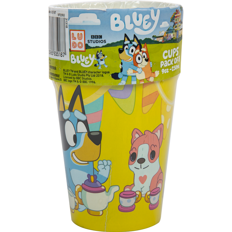 Goldenrod Bluey Paper Cups 250ml (8 Pieces) Party Supplies