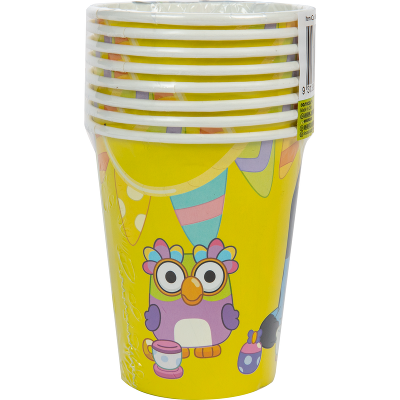 Light Gray Bluey Paper Cups 250ml (8 Pieces) Party Supplies