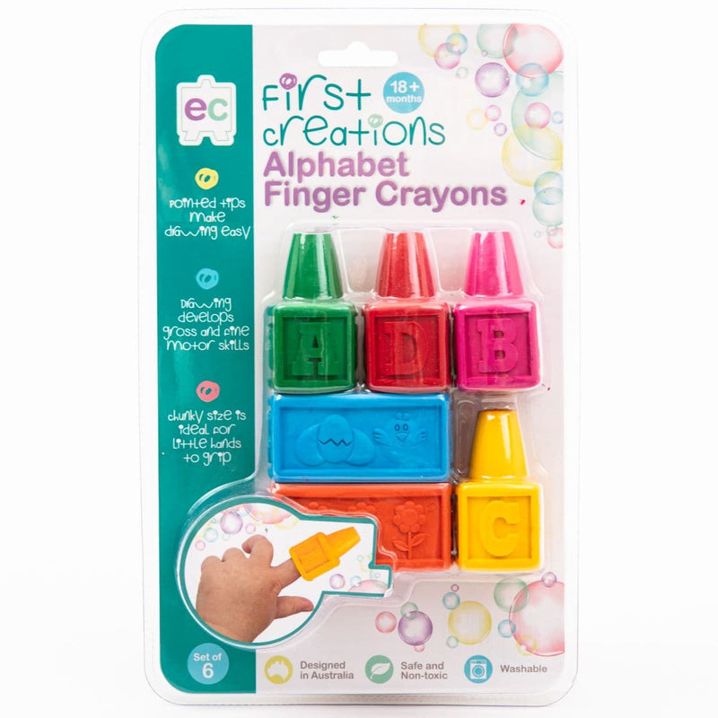 Light Gray Educational Colours First Creations  Easi-Grip Crayons   Alphabet Finger Asst Pack 6 Kids Crayons