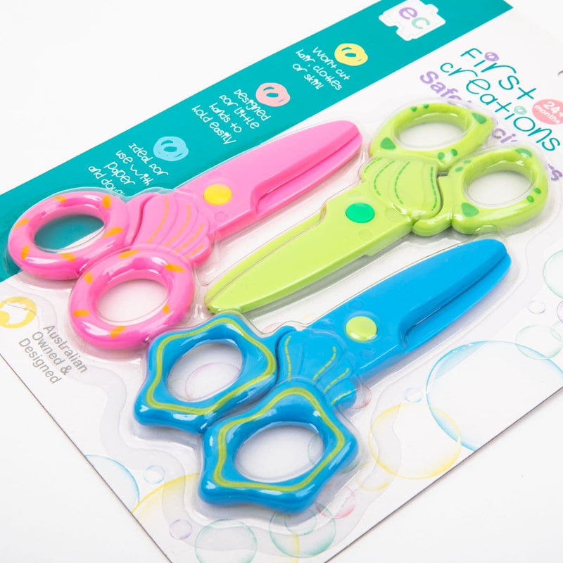 Light Sea Green Educational Colours First Creations  Scissors   Safety Set 3 Kids Craft Basics