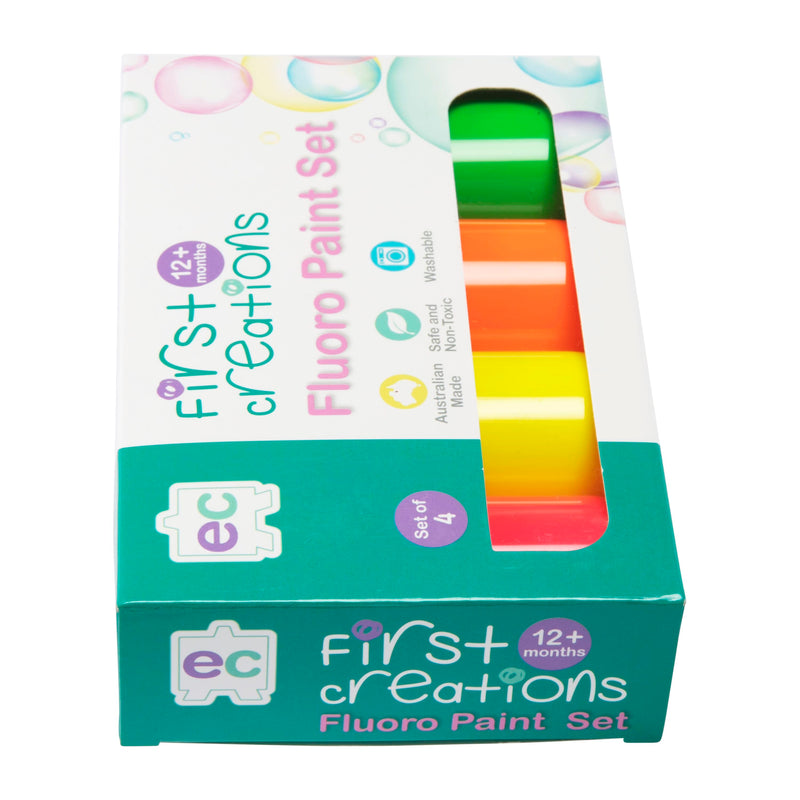 Medium Sea Green Educational Colours First Creations  Fluro Paint Set of 4 Kids Painting Sets