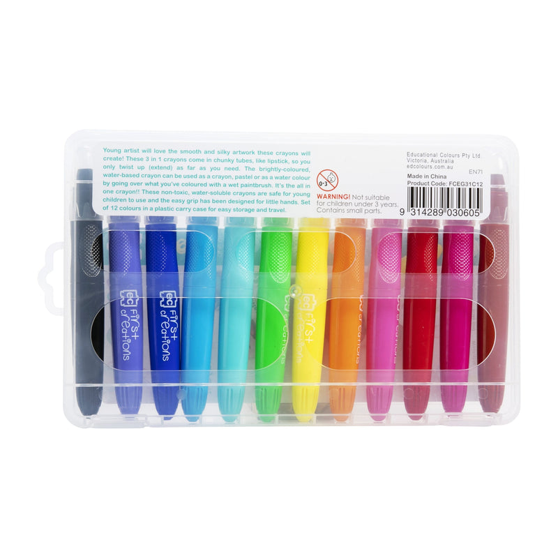 Steel Blue Educational Colours First Creations  Easi-Grip 3 in 1 Crayon Set Kids Crayons