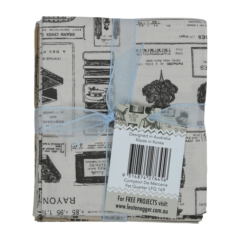 Dark Gray Leutenegger Fabric Fat Quarter Bundle - Comptoir De Mercerie Quilting Fabrics