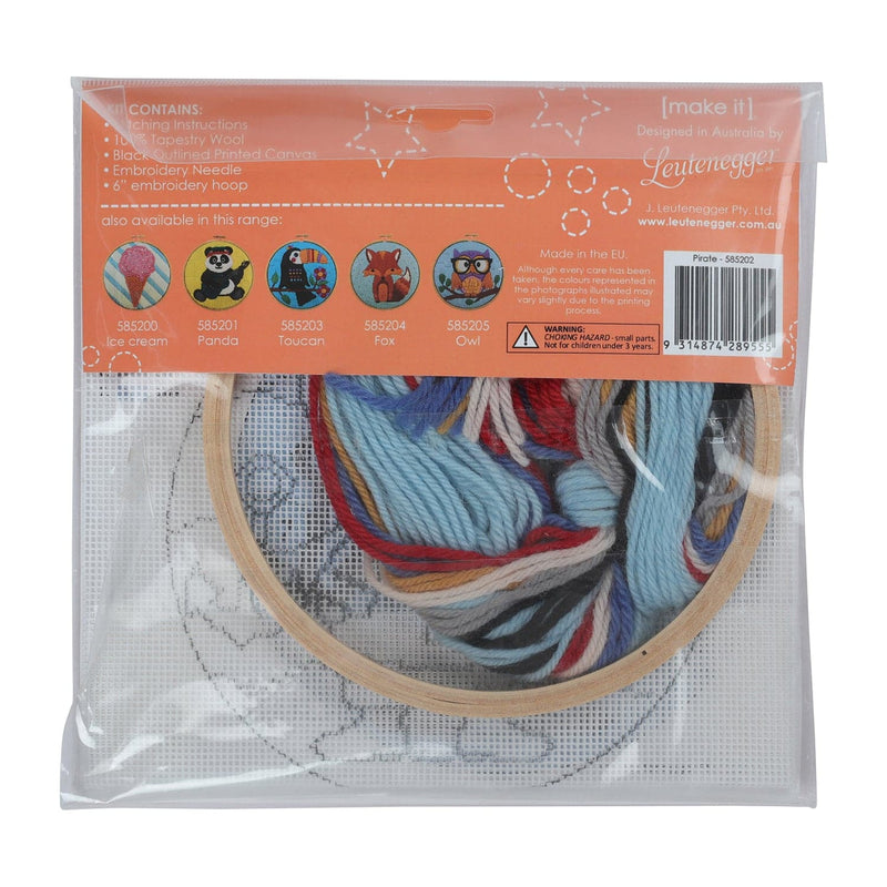Snow Make It  Pirate Long Stitch 15cm Round Cross Stitch Kit With Hoop Needlework Kits