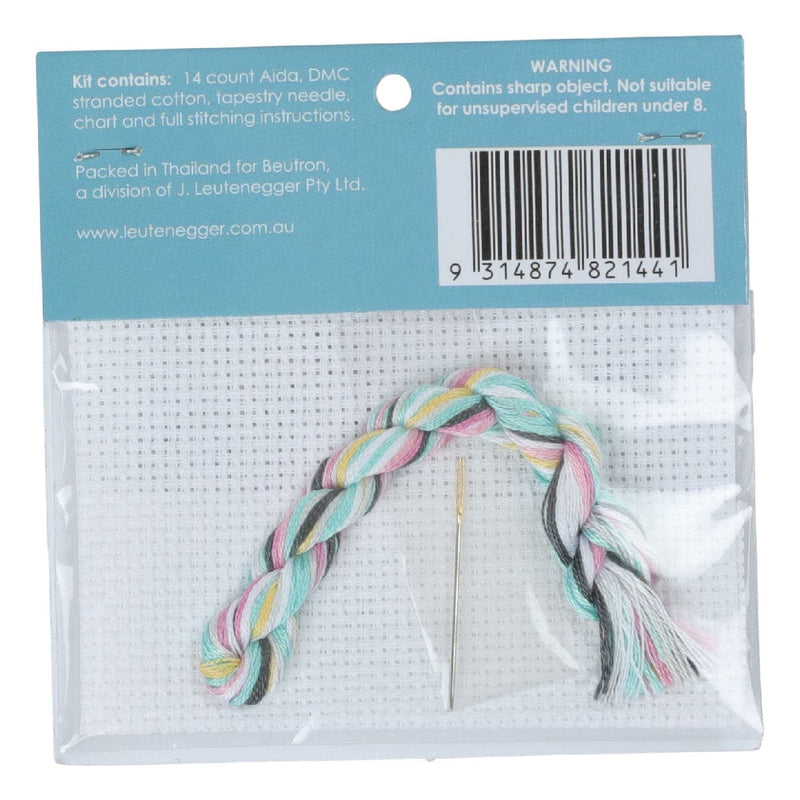 Light Gray Unicorn Cross Stitch Kit  7X7cm Needlework Kits