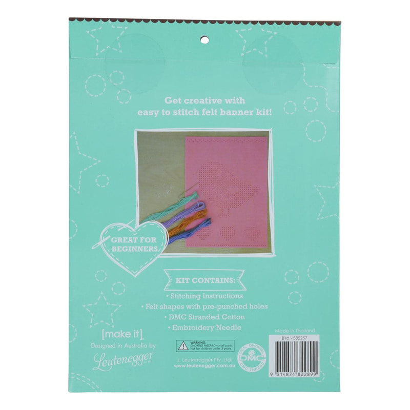 Rosy Brown Make It Bird Banner Kit 16X22cm Needlework Kits