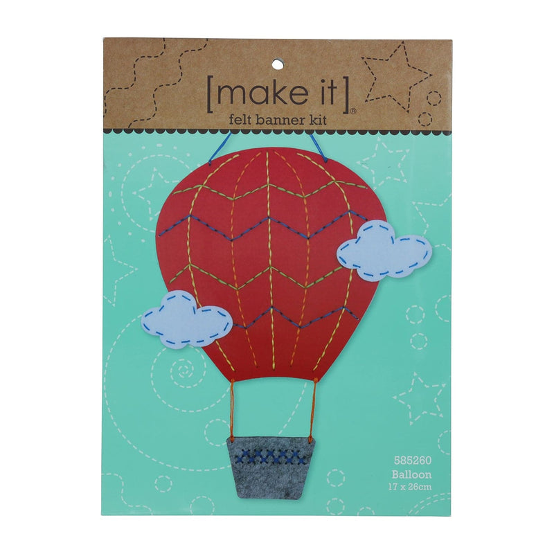 Brown Make It Balloon Banner Kit 16X22cm Needlework Kits