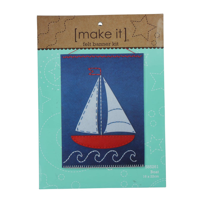 Dark Slate Blue Make It Boat Banner Kit 16X22cm Needlework Kits