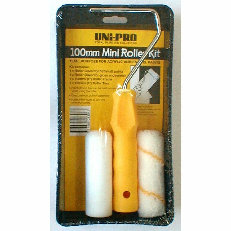 Goldenrod UNi-PRO Mini Roller Kit Yellow Stripe & HD Foam 100mm Painting Accessories