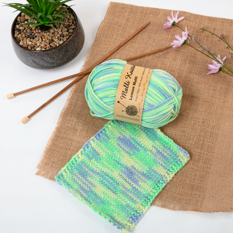 Light Gray Malli Knitting Yarn Lemon Multi Colour 100g Knitting and Crochet Yarn
