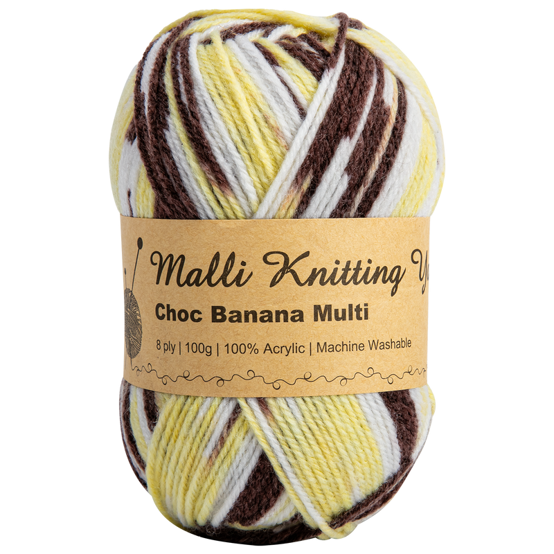 Tan Malli Knitting Yarn Choc Banana Multi Colour 100g Knitting and Crochet Yarn
