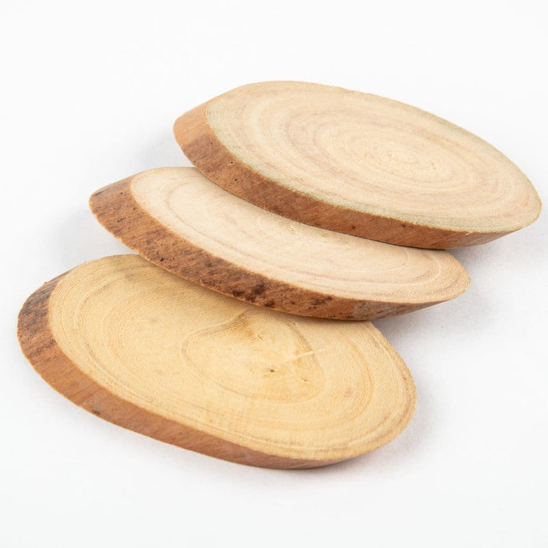 Antique White Wood Oval Chips/3 Craft Basics