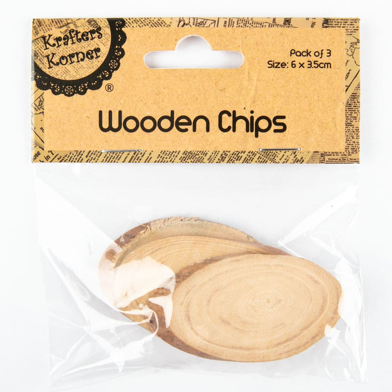 White Smoke Wood Oval Chips/3 Craft Basics