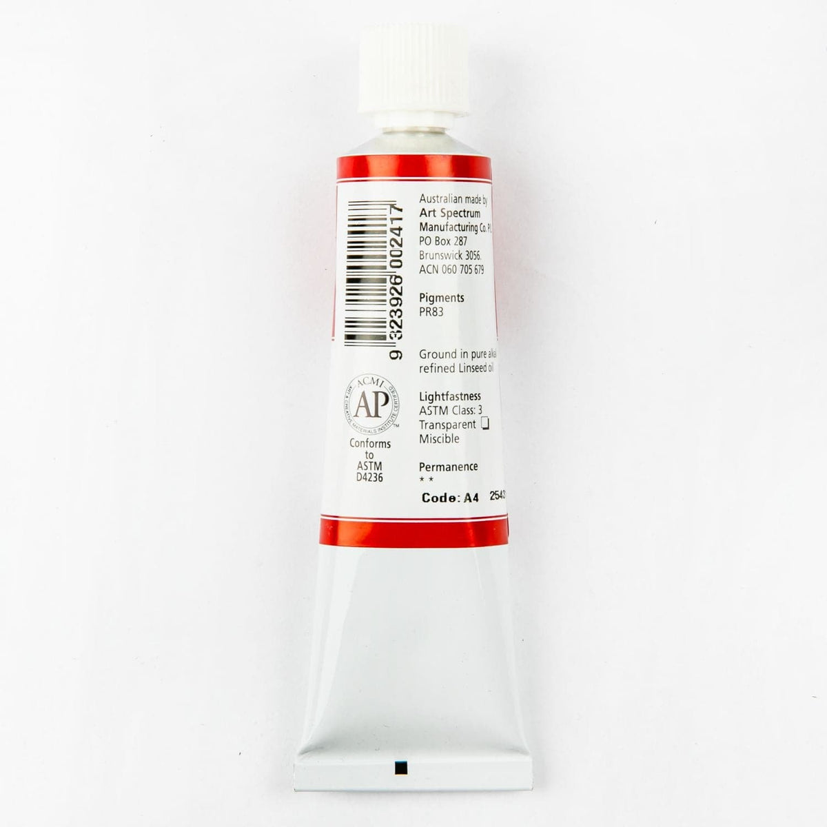 Firebrick Art Spectrum Oil Paint 40mL Alizarin Crimson  S4 Oil Paints
