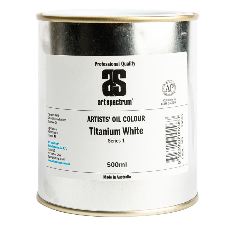 Lavender Art Spectrum Oil Paint 500mL Titanium White  S1 Oil Paints