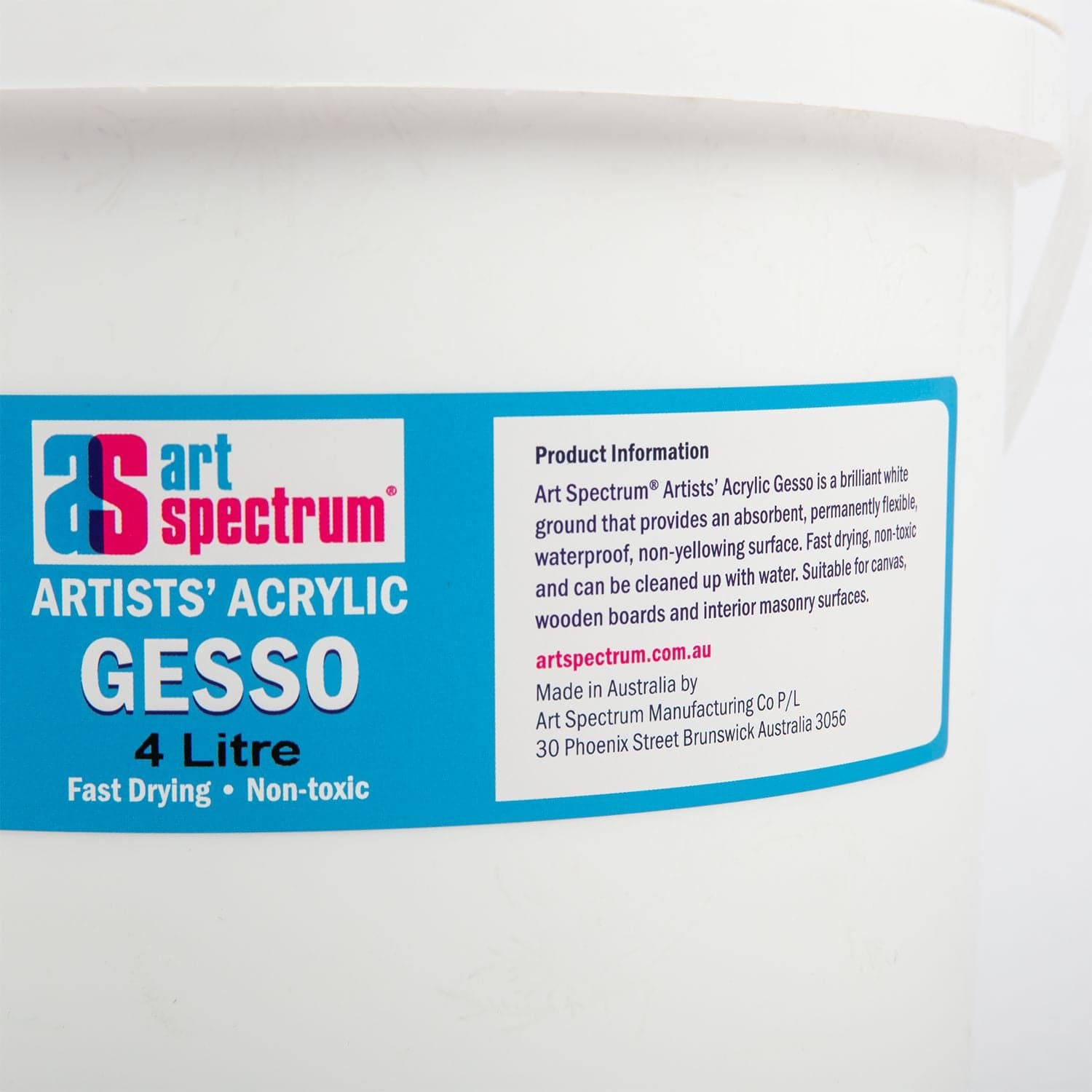 Light Gray Art Spectrum  4Lt Artists' Quality Gesso - White Acrylic Paints