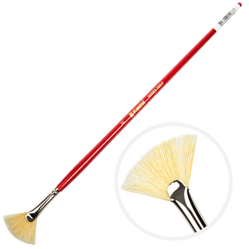 Brown Art Spectrum Brush Series 1000 Interlocked Hog Bristle - Fan Size - 2 Paint Brushes