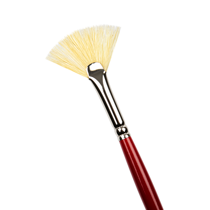 Dark Red Art Spectrum Brush Series 1000 Interlocked Hog Bristle - Fan Size - 2 Paint Brushes