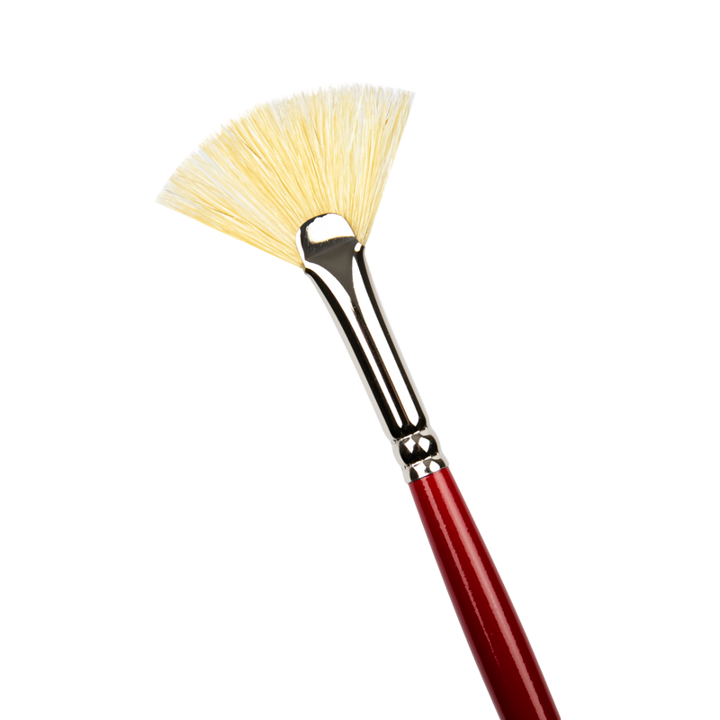 Dark Red Art Spectrum Brush Series 1000 Interlocked Hog Bristle - Fan Size - 2 Paint Brushes