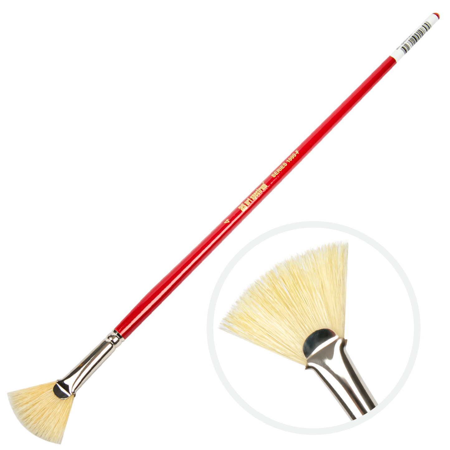 Bisque Art Spectrum Brush Series 1000 Interlocked Hog Bristle - Fan Size - 4 Paint Brushes