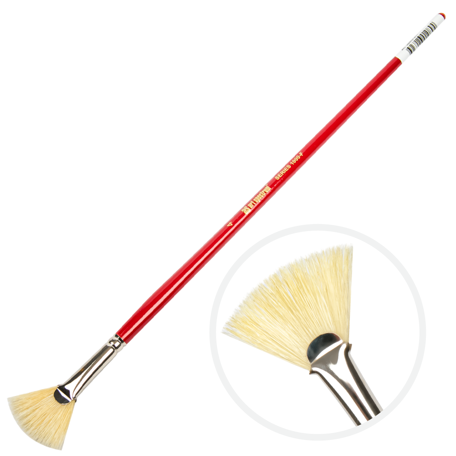 Bisque Art Spectrum Brush Series 1000 Interlocked Hog Bristle - Fan Size - 4 Paint Brushes