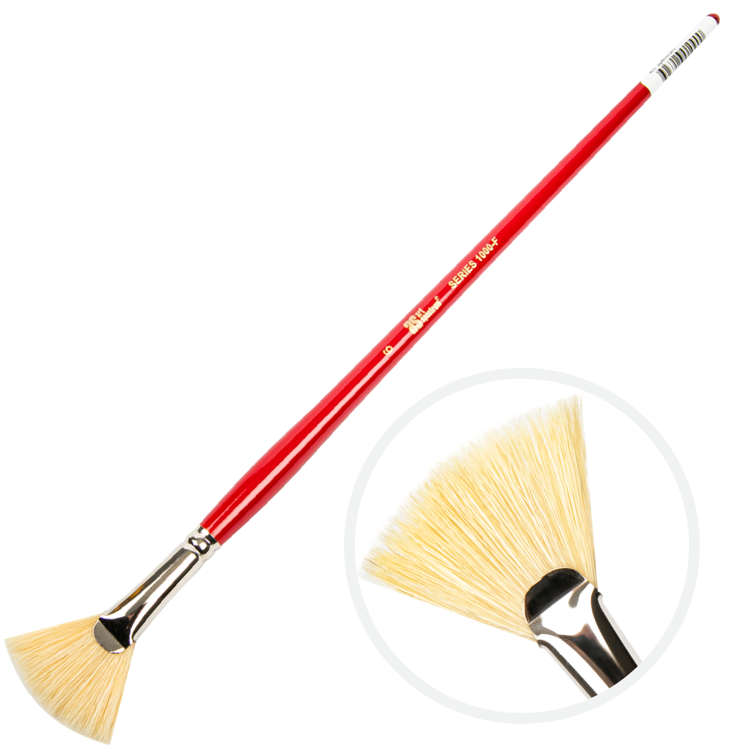 Bisque Art Spectrum Brush Series 1000 Interlocked Hog Bristle - Fan Size - 6 Paint Brushes