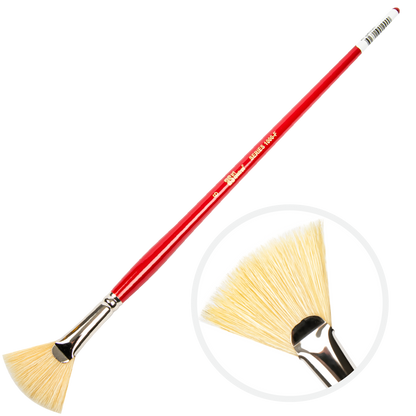 Bisque Art Spectrum Brush Series 1000 Interlocked Hog Bristle - Fan Size - 6 Paint Brushes