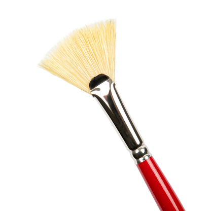 Saddle Brown Art Spectrum Brush Series 1000 Interlocked Hog Bristle - Fan Size - 6 Paint Brushes