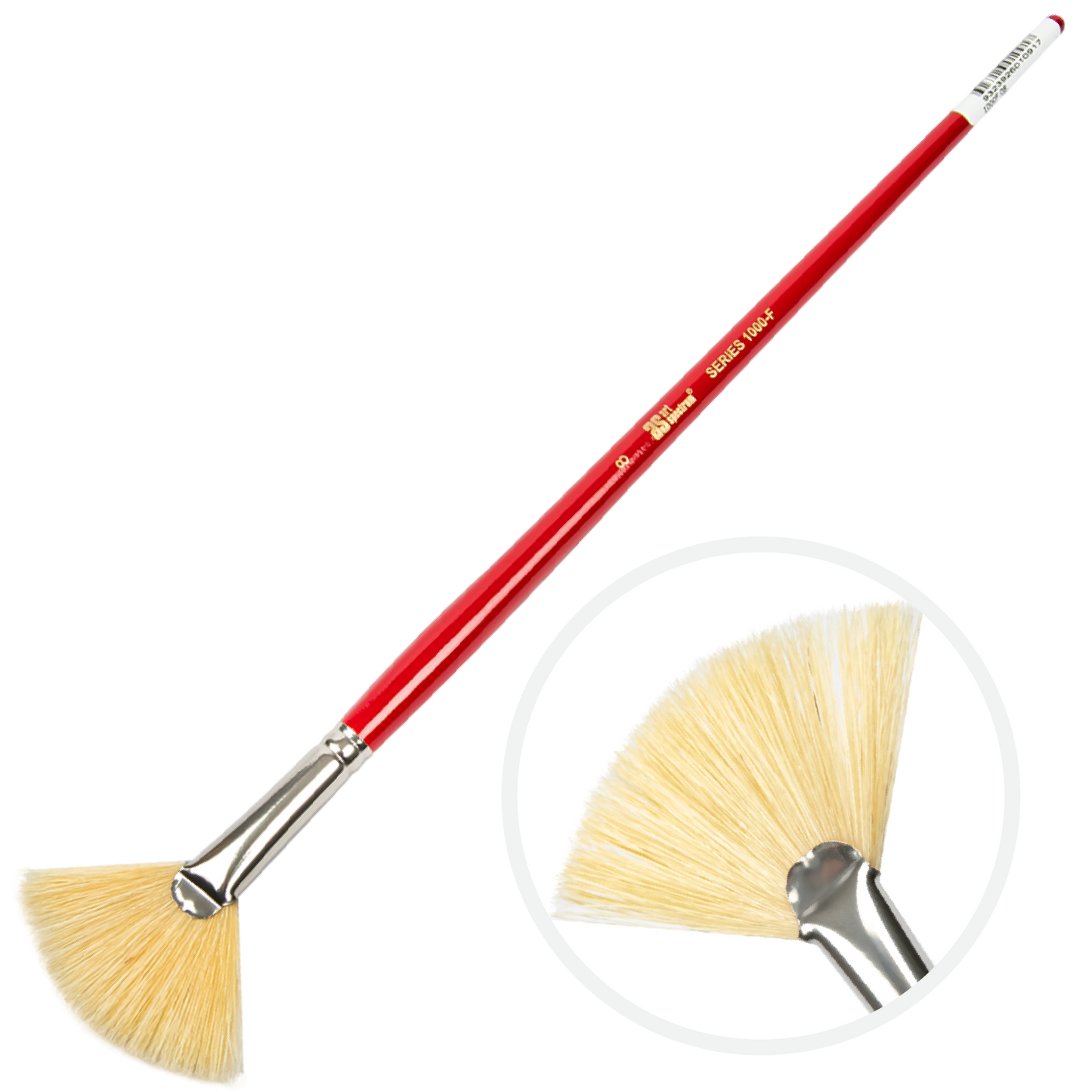 Wheat Art Spectrum Brush Series 1000 Interlocked Hog Bristle - Fan Size - 8 Paint Brushes