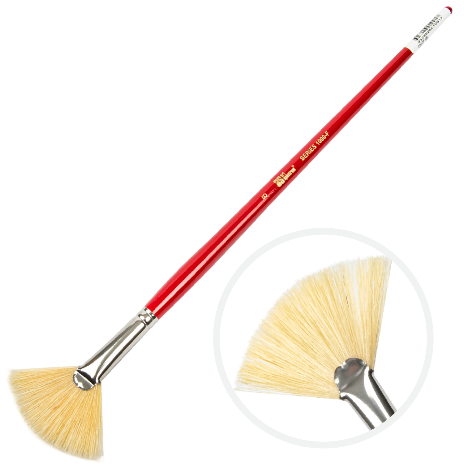 Wheat Art Spectrum Brush Series 1000 Interlocked Hog Bristle - Fan Size - 8 Paint Brushes