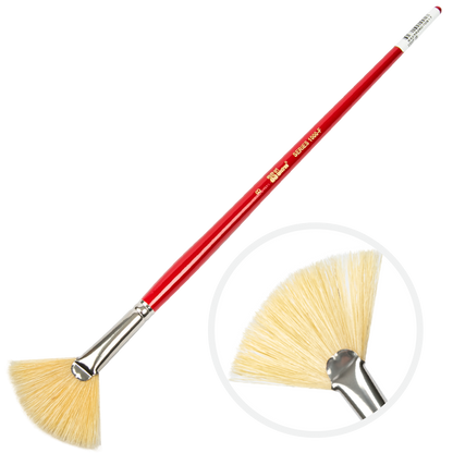 Wheat Art Spectrum Brush Series 1000 Interlocked Hog Bristle - Fan Size - 8 Paint Brushes