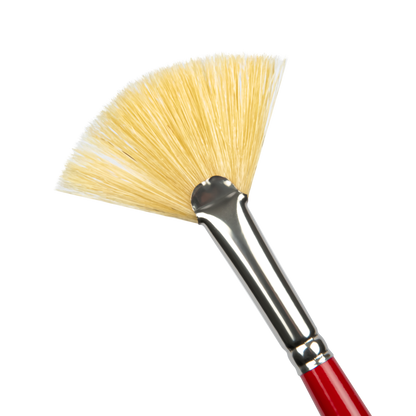 Light Goldenrod Art Spectrum Brush Series 1000 Interlocked Hog Bristle - Fan Size - 8 Paint Brushes