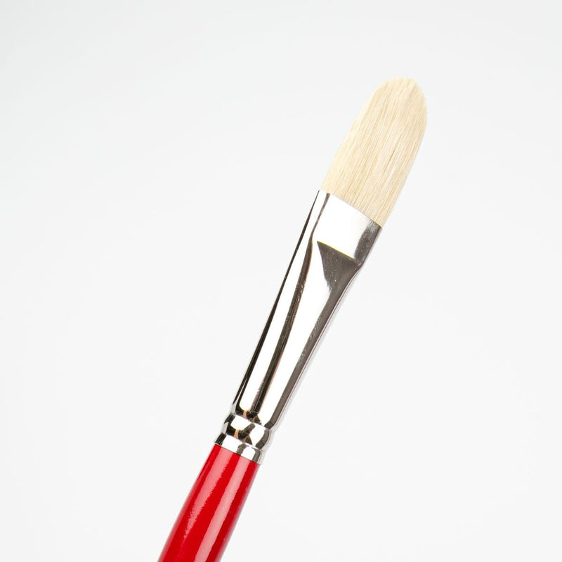 White Smoke Art Spectrum Brush Series 1000 Interlocked Hog Bristle - Filbert Size - 10 Paint Brushes