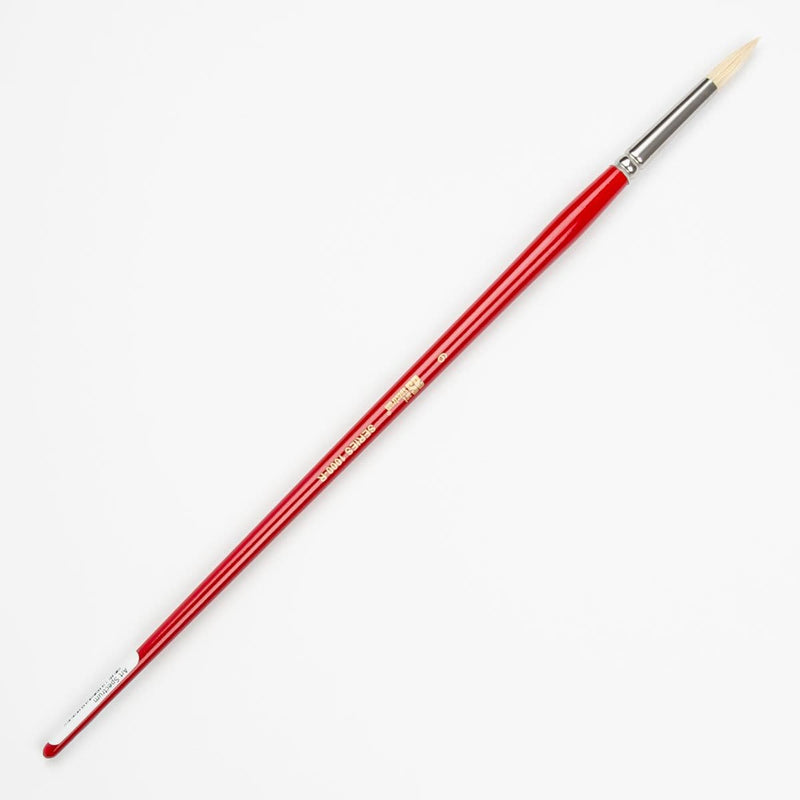 White Smoke Art Spectrum Brush Series 1000 Interlocked Hog Bristle - Round Size - 6 Paint Brushes