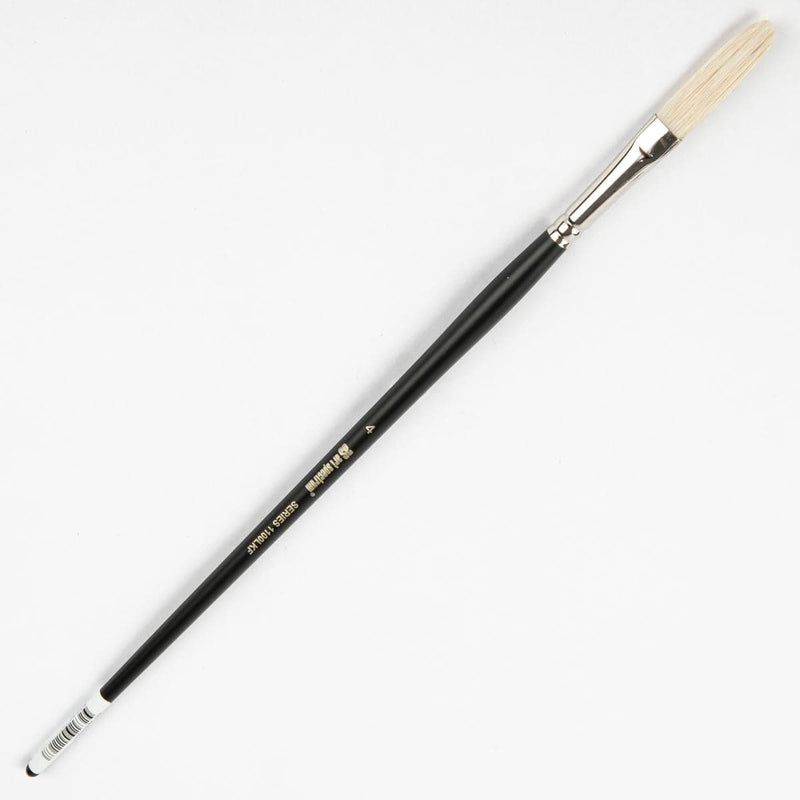 White Smoke Art Spectrum Brush Series 1100 Interlocked Hog Bristle - Long Filbert Size - 4 Paint Brushes