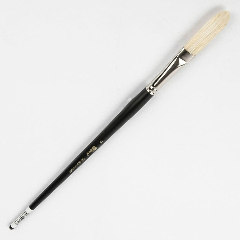 White Smoke Art Spectrum Brush Series 1100 Interlocked Hog Bristle - Long Filbert Size - 8 Paint Brushes